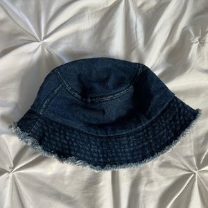 brandy melville frayed denim bucket hat
